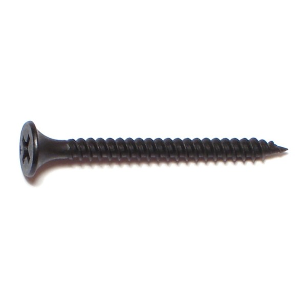 Midwest Fastener Drywall Screw, #6 x 1-5/8 in, Steel, Flat Head Phillips Drive, 40 PK 30844